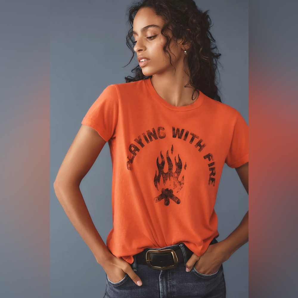 NWOT Mother Boxy Goodie Goodie Tee “Playing with Fire” - Picture 4 of 5